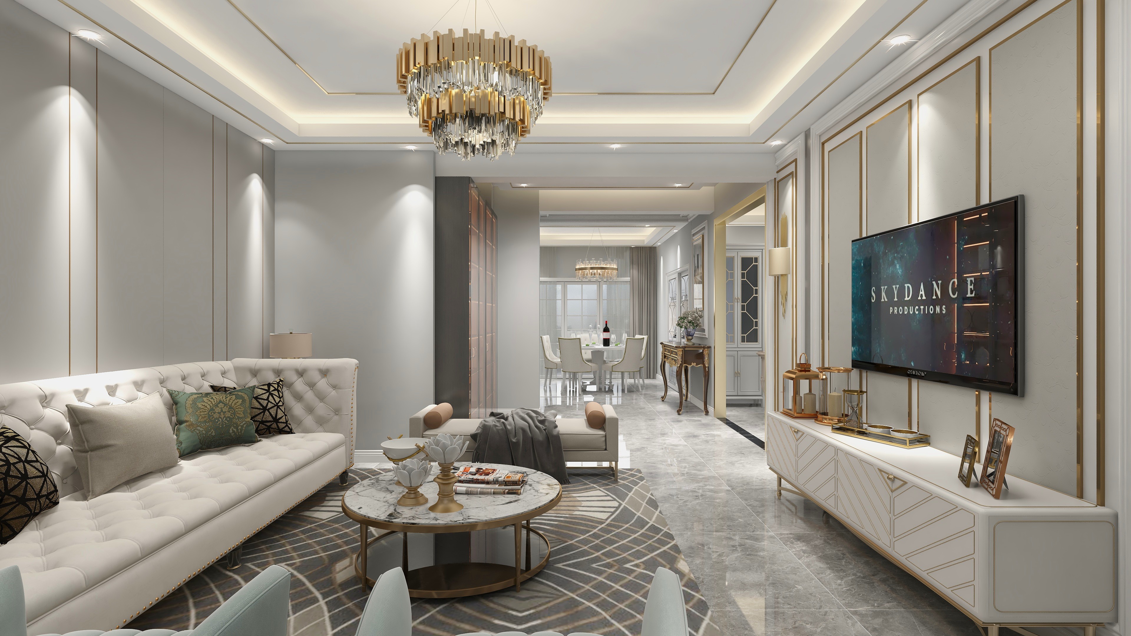 红星檀宫轻奢风格发布时间:2021-04-30 11:38 面积:160㎡ 装修预算:30